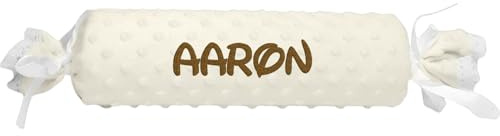 Various Cojin Espuma Personalizado para bebé Recien Nacido, Personalizado con su Nombre Bordado (Beige)