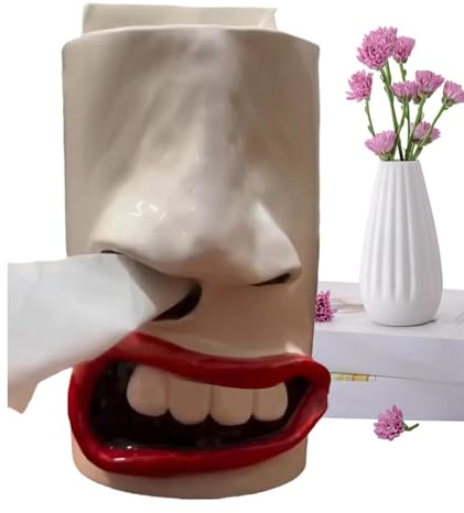 Scatola di fazzoletti Organizzatore Porta Scatola di fazzoletti per il viso, Supporto in resina per fazzoletti cosmetici, dispenser Organizzatore, decorazione divertente per la casa pa
