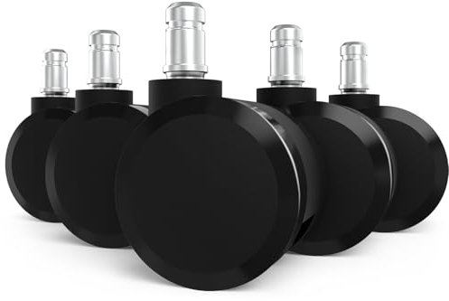 Office Chair Caster Wheels Replacement, 2.36(60mm) Casters Replacement for Herman Miller Aeron Chair, Universal Size for Carpet and Hardwood Floors(Set of 5)