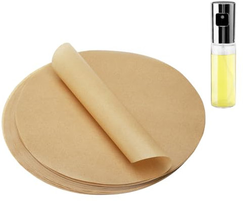 APOMOONS 100 fogli di carta da forno rotonda antiaderente da 30 cm, carta rotonda resistente al calore, per padelle, barbecue, pizza, torte, friggitrice ad aria