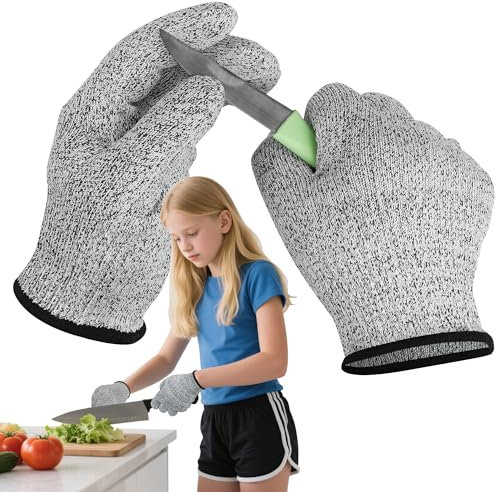 Chumix Gant Anti Coupure 1 Paire, Certifié EN 388, Gants Anti Coupure de Niveau 5, Gants de Travail Anti Coupure à l'usure Pour Cuisine, Jardinage et Activités DIY (M)