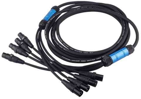 casstaly - Cable de serpiente (4 12 canales, cable XLR macho de 3 pines a multimedia, extensión de audio profesional, extensión de escena, 10 m)