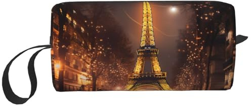 LNNIUK Trousse da viaggio con stampa Torre Eiffel, trousse da viaggio per cosmetici, con cerniera
