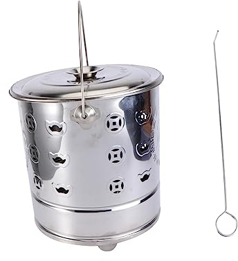 SUPVOX 2pcs Stainless Steel Incinerator for Burn Barrel Furnace Household Use Fire Heavy Duty Stainless Steel Construction