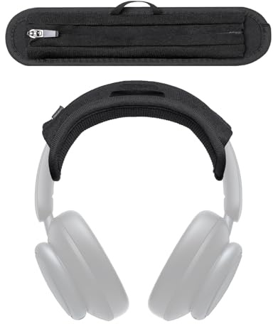 Voarmaks Headband Cushion Cover Compatible with Anker Soundcore Space Q45, Life Q35, Q30, Q20, Q20i, Q20+, H30i Q11 Q11i Headphones, 6mm Thick Cushion, No Wobble Zipper Slider, with Hanging Loop