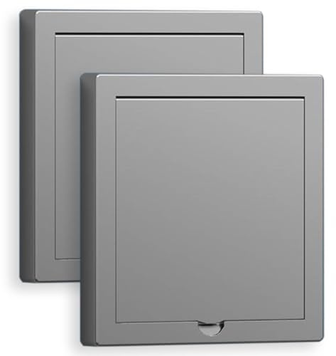 Acmerota 2Pcs Single Blanking Plate with Opening Grey Socket Cover Single Blank Plates Overlay 1 Gang White Blanking Plate for 86 Type Unused sockets, Electrical Shock Protection