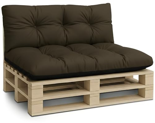 Amazinggirl Cojines para palets Exterior Cojín de Asiento 120x80 cm - Cojin por Palet o Almohada jardín por Banco terraza balcón y Patio Almohadas para Asiento en Jardin Marrones