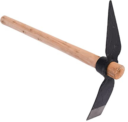 CHICIRIS Outil de Désherbage pour Creuser des Pioches de Jardin pour L', Pioche de Jardin en Acier à Haute Teneur en Carbone pour la Plantation et L'entrelacement, Manche en Bois de Baume Vert