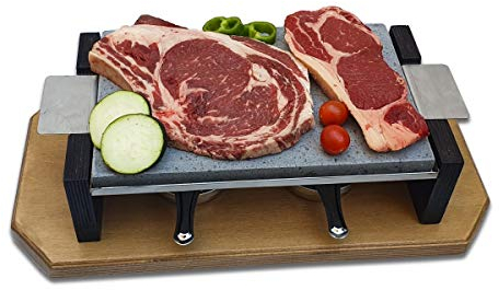 Pierre à griller de 20 x 30 Modèle Dumbo avec Deux brûleurs d'alcool.