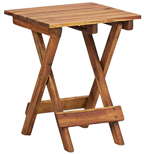 vidaXL Akazienholz Massiv Blumenständer Klappbar Witterungsbeständig Blumentisch Blumenhocker Blumensäule Ständer Dekosäule 30x30x38cm