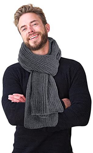 Chalier Fashion Unisexe Echarpe Hiver,Tricoté Foulard Style Classique Echarpe Chaude pour les Hommes 190 * 30cm
