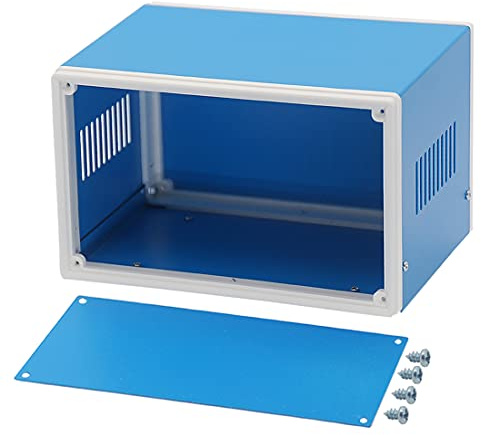 Zulkit Electronic Enclosures Blue Metal Enclosure Project Case DIY Box Junction Case Enclosure Preventive Case (7.1 x 4.3 x 5.1)