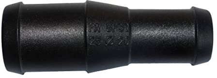 1, 2, 3, 5 oder 10 Schlauchverbinder 25 mm auf 20 mm gerade reduziert PA GF30 schwarz (3)