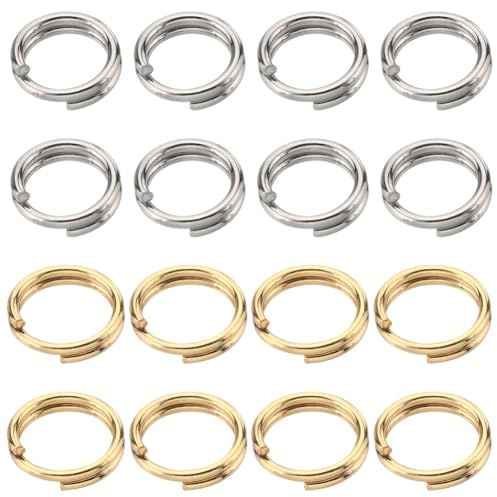 SUNNYCLUE 1 boîte 400 anneaux de Saut Dorés 304 anneaux de Saut en Acier Inoxydable Anneaux de Saut Fendus de 5 mm Anneau de Saut à Double Boucle Anneau de Liaison pour la Fabrication de Bijoux Access