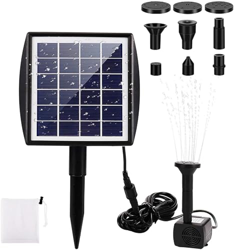 Meichoon Kit de pompe solaire pour fontaine de 2 W avec embout de panneau pour baignoire, étang, jardin, piscine, aquarium MY10
