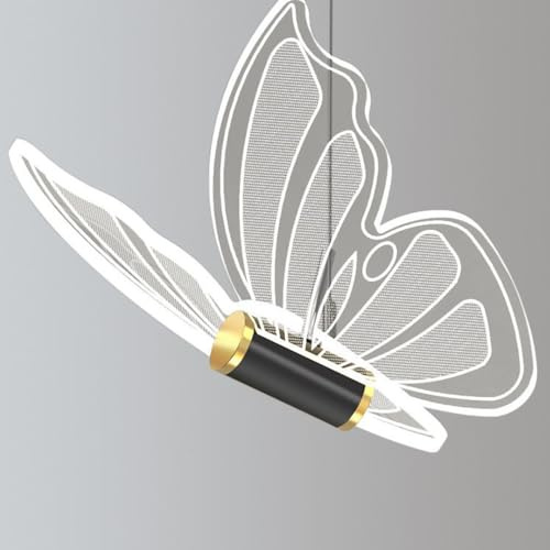Lámpara Colgante LED Mariposa Decoración Luces Colgantes Niños Dormitorio Luces Lámpara de Techo araña animal Creativo Moderno Acrílico Mesita de Noche Dormitorio Habitación Iluminación (A (1 cabeza))