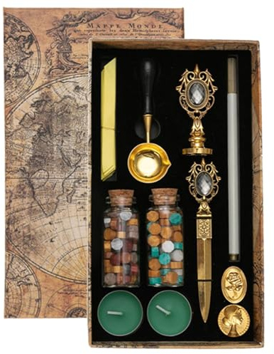 Zuasdvnk Juego de de de fuego vintage - Kit de sellos de de sellado - Sellos de de sellos, de regalo de sello de para invitación de boda