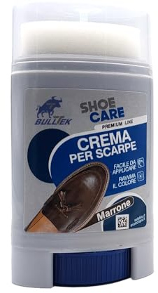 Crema nutritiva para zapatos de piel, emulsión natural con aceites y ceras vegetales, bálsamo para cuero y piel, protege del agua y la humedad – Ideal para zapatos, botas, bolsos y muebles, marrón, 50
