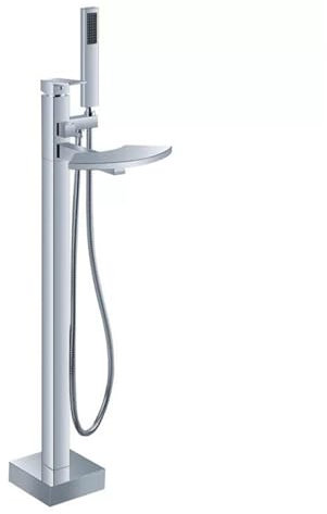 SaryEdge Robinet de Baignoire sur Pied chromé, mitigeur de Bain-Douche Cascade, Bec pivotant en Laiton(