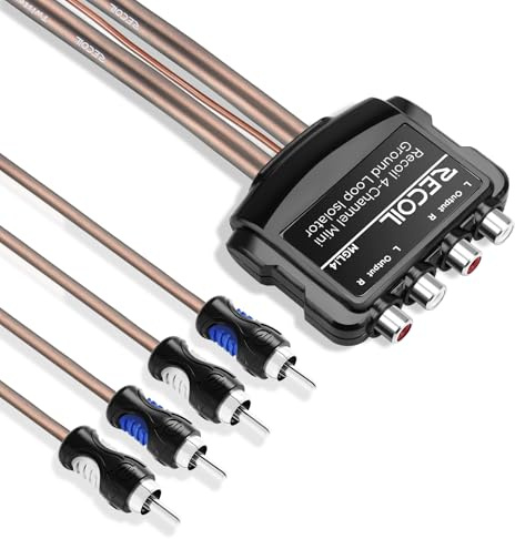 Recoil MGLI4 4-Channel RCA Stereo Ground Loop Isolator, Made from HiFi Permalloy Transformers Designed for Audio Signals Eliminate Noise Car Amplifier