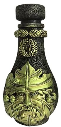 SUMKTO Botella de Bruja de Greenman/Polilla de la Muerte/Decoración Celestial Luna/Frasco de boticario Botella de poción Diseño de Interiores Frascos de Anillo Regalos de inauguración de la casa