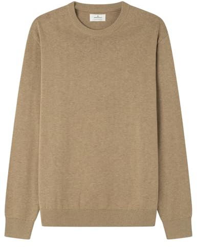 SPRINGFIELD Jersey Básico Gg12 Cuello Redondo con Bordado De Árbol, Beige, S