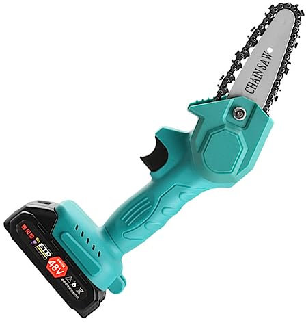 HEMOTON Mini Tronçonneuse à Batterie Sans Fil Pour Jardin Et Travail Du Tronçonneuse Main Pour Charpentier