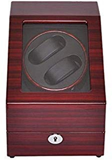 HUIBBGO Caja enrolladora de Relojes Caja enrolladora de Relojes Rectangular silenciosa Caja enrolladora de Relojes automática Caja enrolladora de Relojes Doble Estuche de Almacenamiento de Madera