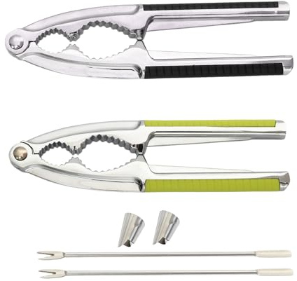 Kaiyzo 2 Pezzi Schiaccianoci, Utensili da Cucina, Taglia Castagne per Noci, Mandorle, Nocciole, Frutti di Mare