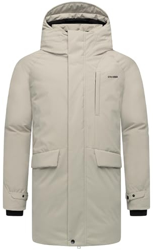 STONE HARBOUR Herr varm lång vinterrock med magnetisk täcklist och bröstficka Emriis XX S-3XL, Silvergrå, M