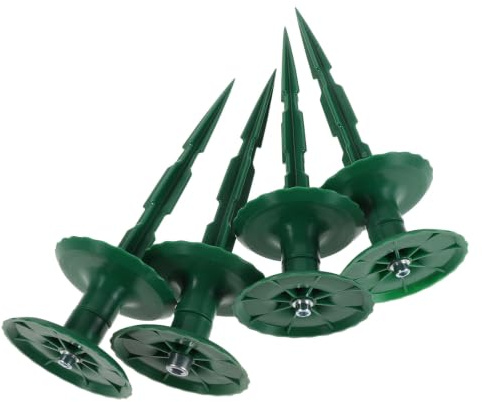 IDEANATEGRATE 4 Pièces Clou Pliage en Double Vert Plastique Jardin de Tuyau pour Guide Disque Rotatif, Protège L'abrasion du Tuyau, pour Allées et Aménagement Paysager