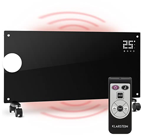 Klarstein Stufa Elettrica Basso Consumo, 2000W, Termoconvettore con Rotelle, Termosifone Portatile, a Parete con Termostato, Stufetta per Casa