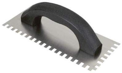 Square Notch Mortar Trowel, Full Hard, 9 x 4-In.