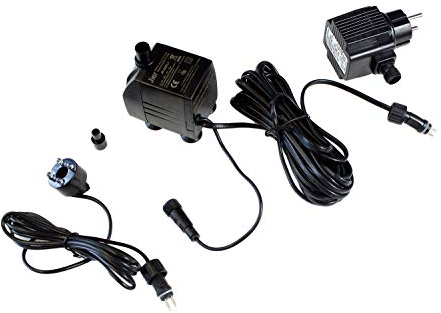 Arnusa Pompa per fontana con 1 faretto LED per laghetto, pompa dell'acqua (800 l/H, RGB)