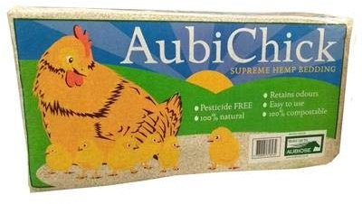 AubiChick 20kg 100% Natural & Pesticide Free Supreme Hemp Bedding Providing More Warmth & Comfort for Less