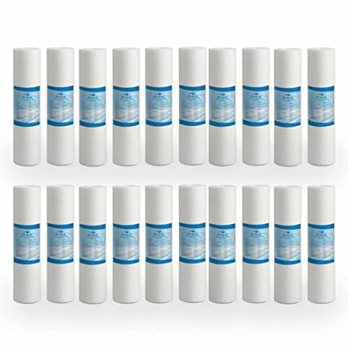 Bellerofonte Filtro Sedimenti 10 Pollici 5 Micron. Elimina Sabbia, Fango, Particelle di ruggine e impurità sospese fino a 5 Micron in Polipropilene 20 pezzi