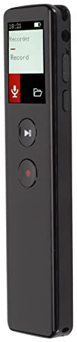 Digital Röstinspelare med Högtalare, Bluetooth 5.0-inspelningsenhet, DSP-brusreducering, Röstaktiverad, Inspelning med en Knapp, Uppspelningsfunktion, Automatisk Lagring (16 GB)