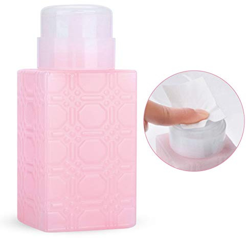 Face Moisturizers Nagellacksborttagare Pumpdispensers, Tom Container Refillable Pump Dispenser Flaskor, Sminkborttagningsflaska för Nagellack (Fyrkantig rosa)