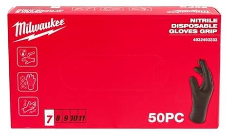 Milwaukee 4932493236 Grip Lot de 50 gants jetables en nitrile Taille 10 (XL)