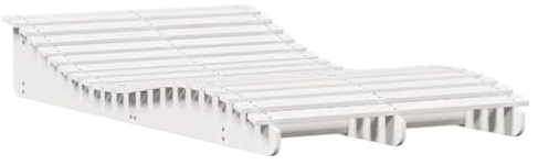 Makastle Gartenliege 2 Personen Sonnenliege Doppelliege Wetterfest Liegestuhl Garten Relaxliege, Weiß 205x110x31,5 cm Massivholz Kiefer