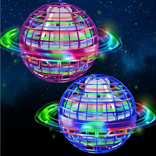 semai Bola Voladora, Juguete para Niños de 6 Años en Adelante con Luz LED, Bola Flotante Controlada a Mano, Regalo para Niños y Niñas de 6 a 12 Años (Azul & Rosa)
