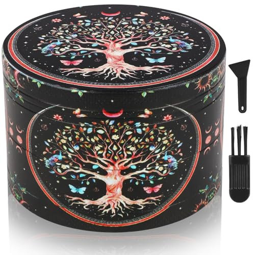 Astriva Grinder Grande tritatutto da 63 mm, set da 4 pezzi, macinaspezie in metallo per spezie (mezzaluna, farfalle e albero)