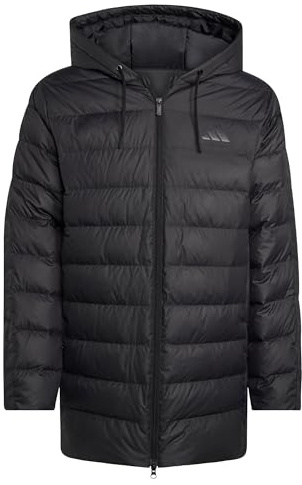 adidas Herren Essentials Climawarm 3 Stripes Light Down Hooded Parkas Coat, black, XS