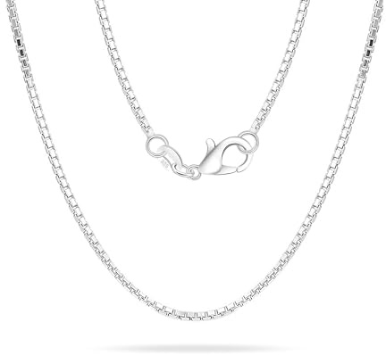 Tibond Women's S925 Silver 16' 18' 20' 22' 24' 26' 28' Inch Thick Necklace 2mm Snake Chain Necklace Suitable for Layering or Replacement (Box chain, 55cm（22 Inch）)