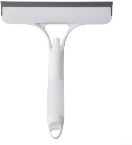 Spray de agua limpiador de vidrio con raspador de silicona diseñado para eliminar la suciedad y las manchas de agua de las ventanas del baño, espejos y cristales del vehículo (blanco)