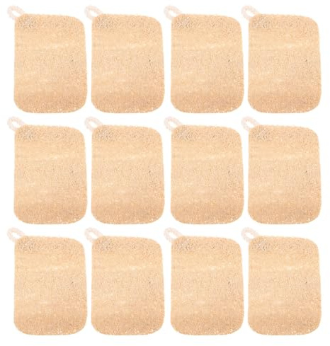 Ipetboom 12pcs Loofah Dish Scrubber Brush: Natural Cleaning Brushes for Kitchen Sink - Soft Dish Washer Scrubber for Cooking Pots, Bottles, and