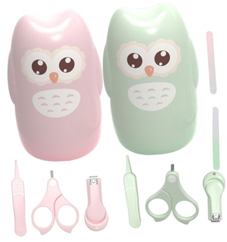ELAYARD Juego de Cortaúñas Acero Inoxidable y Abs y Estuche de Almacenamiento con Tijeras de Seguridad con para Bebés Adecuado para Recién Nacidos y Niños Pequeños