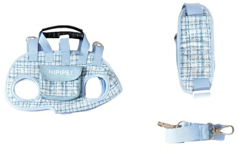 Nexuso Sac De Transport pour Animaux HIPIPET, Sac À Bandoulière Portable avec Laisse, Sac À Bandoulière, Adapté Aux Petits Chiens Et Chats De 1,8 À 8,2 Kg-Blue||M