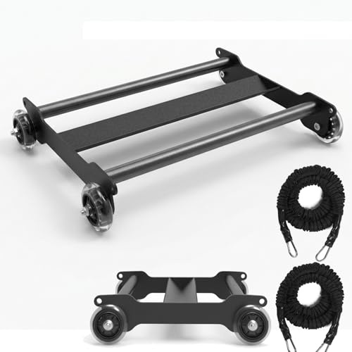 Ab Roller, Roue Abdos Bauchroller, Entraîneur Abdominaux Core Trainer avec 2 Bandes de Résistance, Roues Silencieuses, Barre en V pour Ischio-Jambiers, Appareil Fitness Maison Salle de Sport