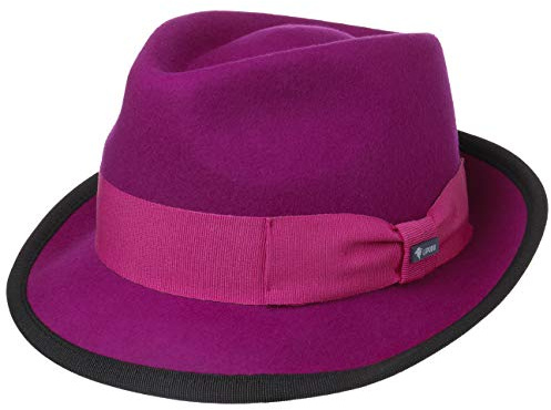 Lipodo Classic Wool Trilby Filzhut Damen Herren Wollhut Made in Italy Hut aus Wollfilz Trilbyhut Fedora Sommer Winter Fuchsia M (56-57 cm)